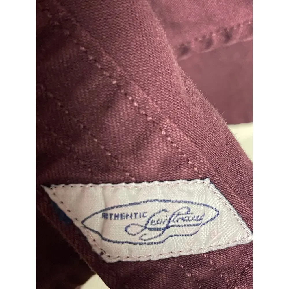 Vintage 90s Levi's Button Down Shirt Mens Small Burgundy Long Sleeve Brazil